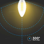 4W Twist C35 Żarówka LED Filament / Barwa:3000K / Ściemniana / Trzonek:E14