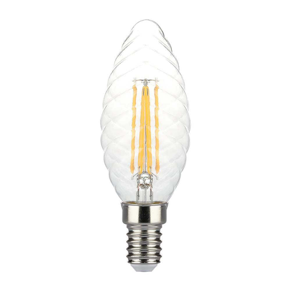 4W Twist C35 Żarówka LED Filament / Barwa:3000K / Ściemniana / Trzonek:E14