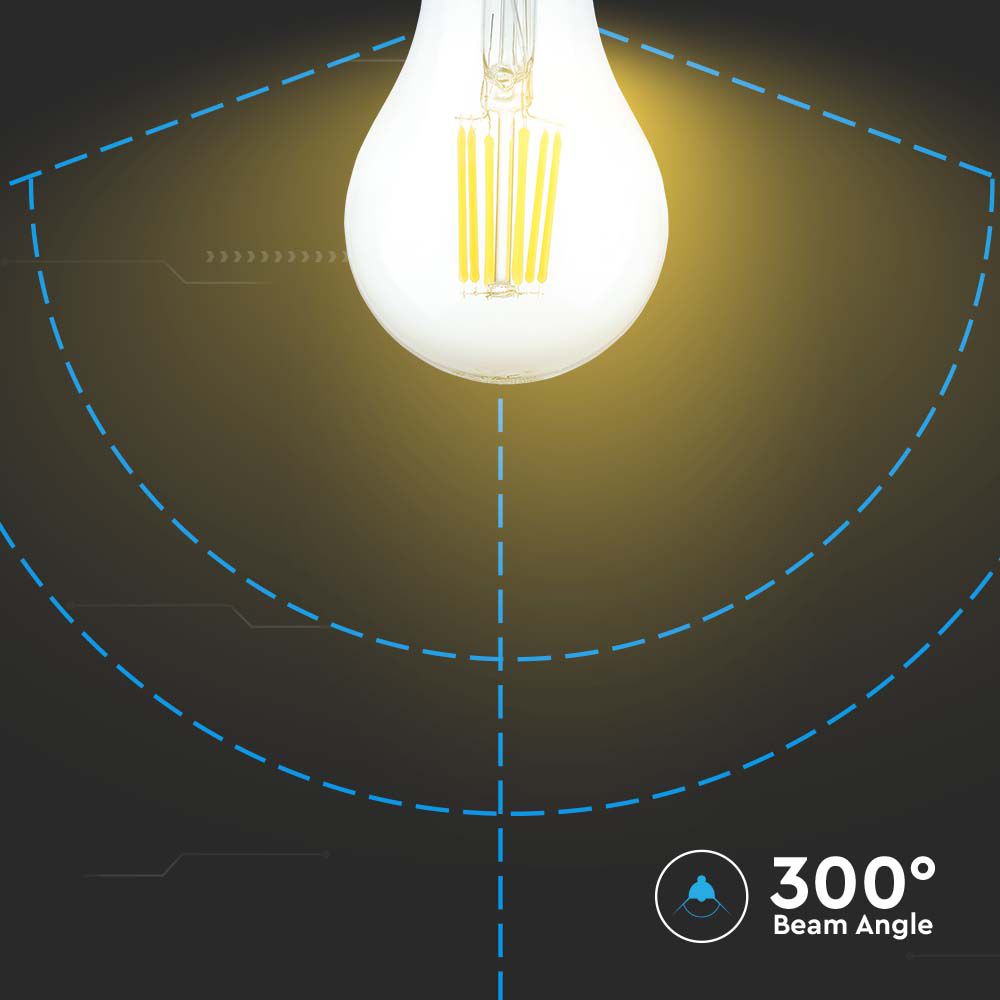 10W A60 Żarówka LED Filament / Klosz Transparentny /Barwa:4000K / Trzonek:E27