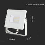 20W Naświetlacz LED SMD / Chip SAMSUNG / Barwa:3000K / Obudowa: Biała