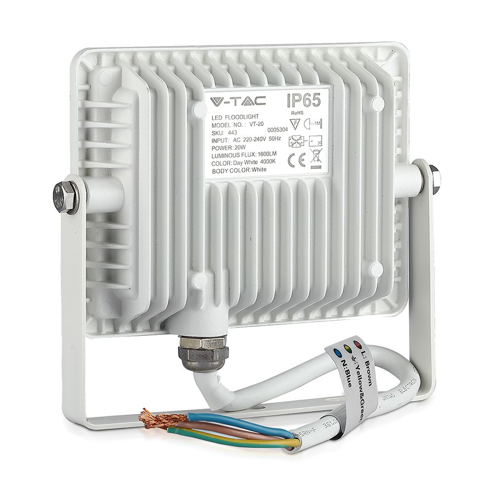 20W Naświetlacz LED SMD / Chip SAMSUNG / Barwa:3000K / Obudowa: Biała