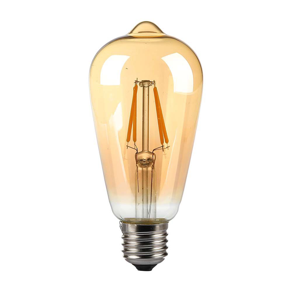 8W ST64 Żarówka LED Filament / Klosz: Bursztynowy / Barwa:2200K / Trzonek:E27