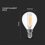 4W P45 Żarówka LED Filament / Klosz Transparentny /Barwa:4000K / Trzonek:E14