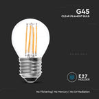 4W G45 Żarówka LED Filament / Klosz Transparentny / Barwa:6500K / Trzonek:E27