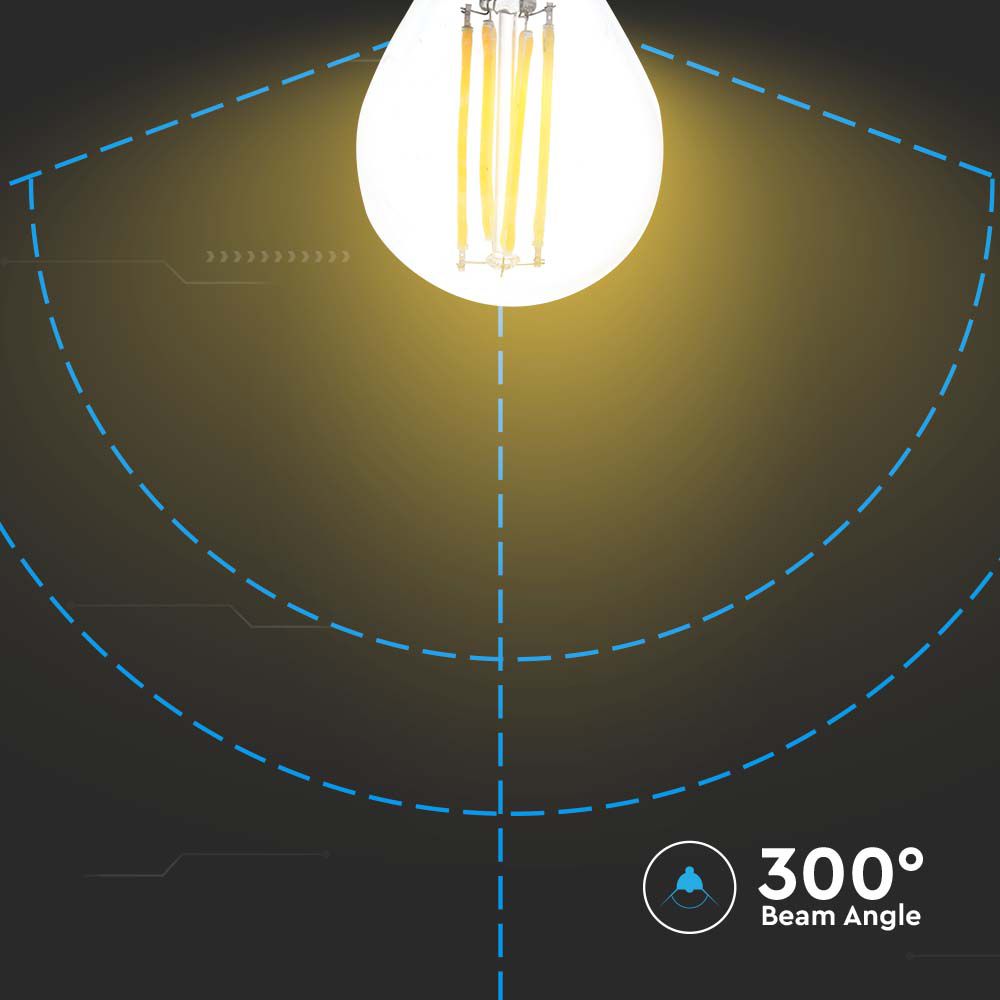 4W G45 Żarówka LED Filament / Klosz Transparentny / Barwa:6500K / Trzonek:E27