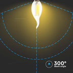 4W CF37 Żarówka LED Filament / Klosz Transparentny / Barwa:6500K / Trzonek:E14