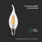 4W CF37 Żarówka LED Filament Twist / Klosz Transparentny / Barwa:6500K / Trzonek:E14