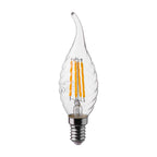 4W CF37 Żarówka LED Filament Twist / Klosz Transparentny / Barwa:4000K / Trzonek:E14