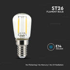 2W ST26 Żarówka LED Filament / Klosz Transparentny / Barwa:4000K / Trzonek:E14