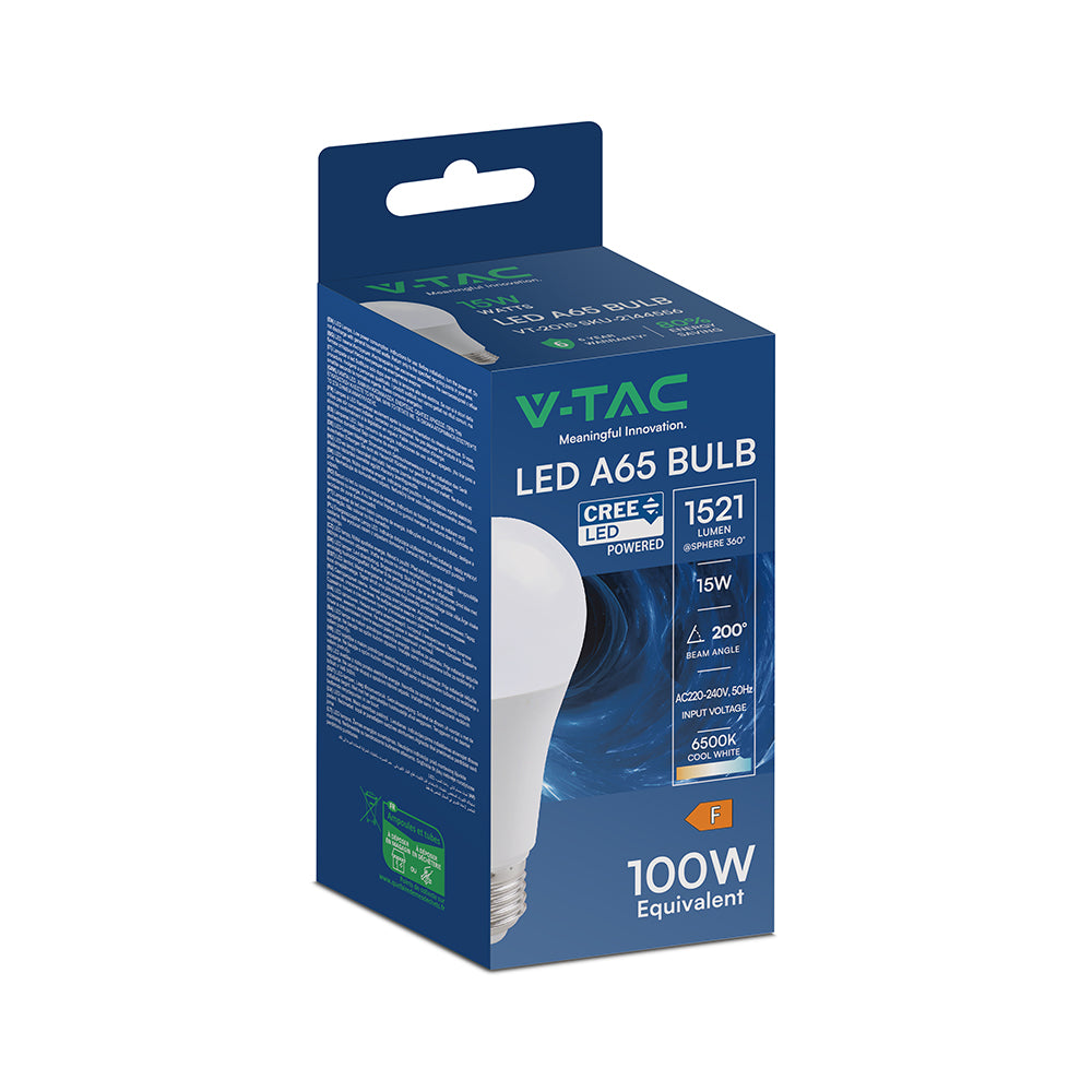 15W A65 Żarówka LED / Chip CREE / Barwa:6500K / Trzonek:E27 / 6 Lat gwarancji