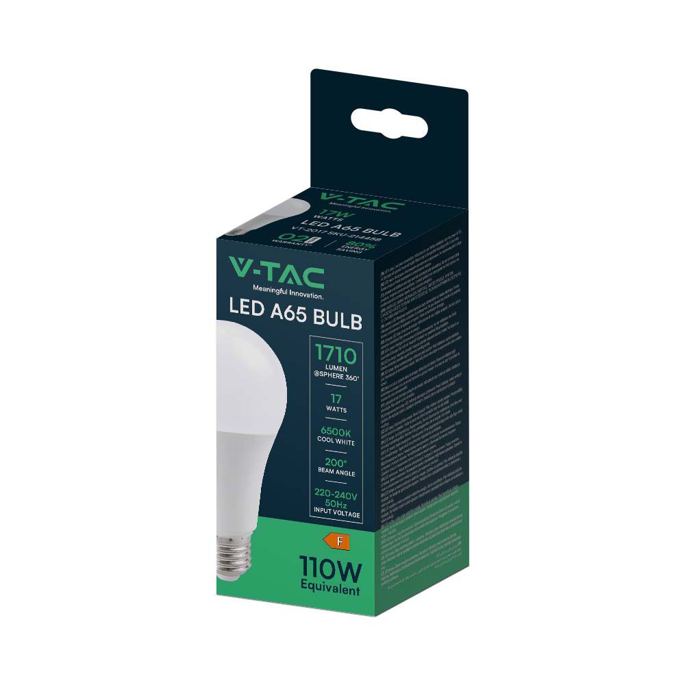 17W A65 Żarówka LED / Barwa:6500K / Trzonek:E27