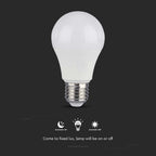 8.5W A60 Żarówka LED z czujnikiem mikrofalowy / Barwa:3000K / Trzonek:E27 / Kąt 200'D