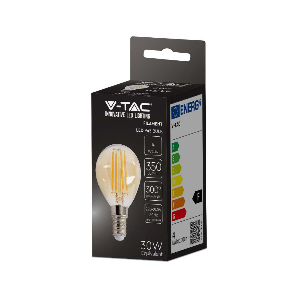 4W P45 Żarówka LED Filament / Klosz Bursztynowy / Barwa:2200K / Trzonek:E14