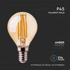 4W P45 Żarówka LED Filament / Klosz Bursztynowy / Barwa:2200K / Trzonek:E14