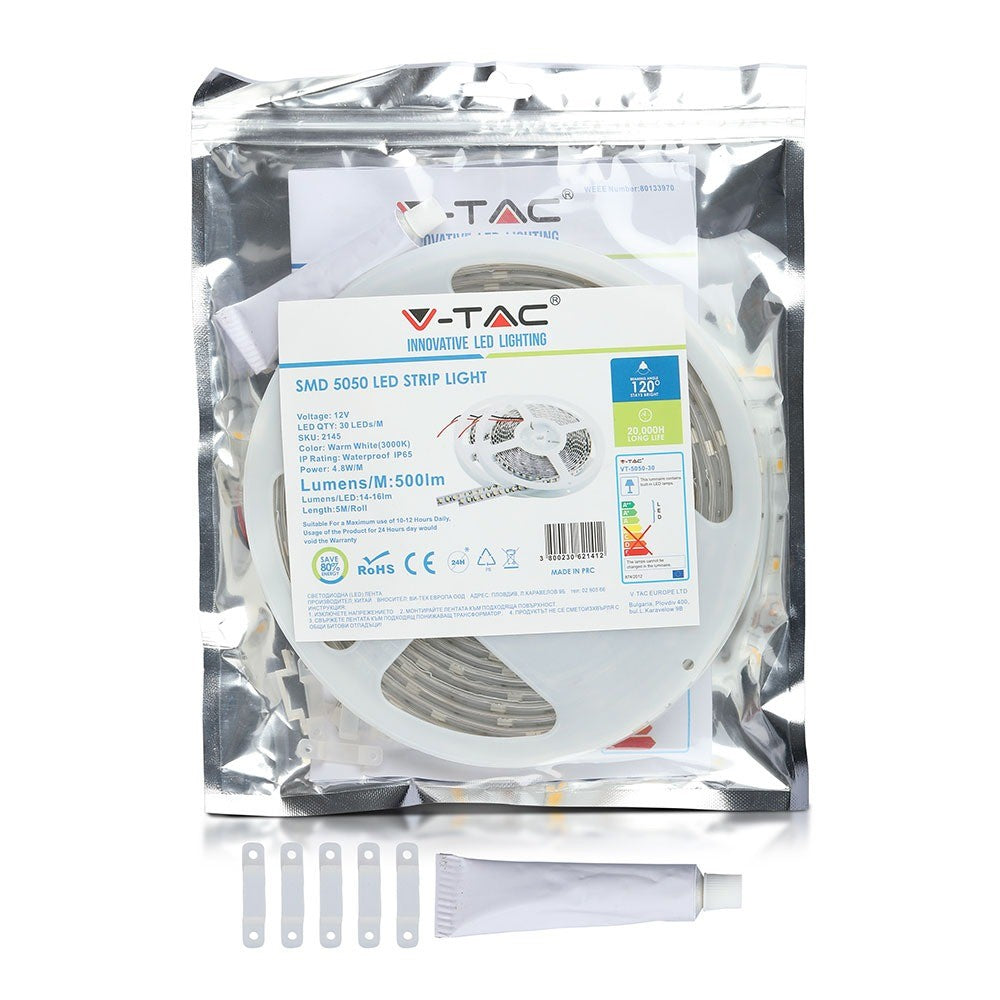 4.8W Taśma LED / Barwa:4000K / IP65 / Rolka:5m