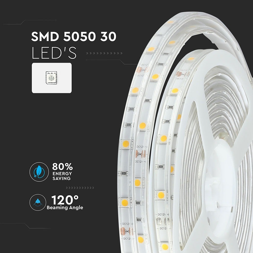 4.8W Taśma LED / Barwa:3000K / IP65 / Rolka:5m