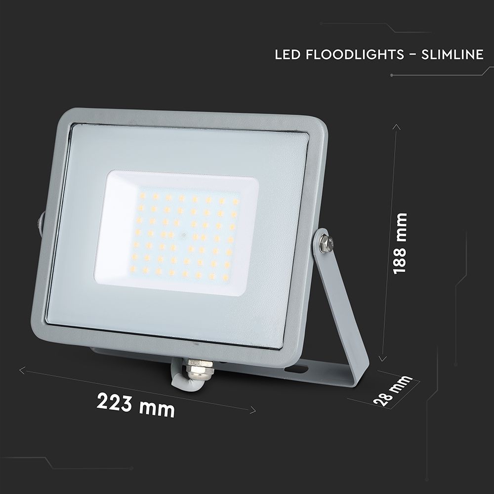 50W Naświetlacz LED SMD / Chip SAMSUNG / Barwa:4000K / Obudowa: Szara