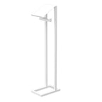 floor stand with toilet paper dispenser and tray, white