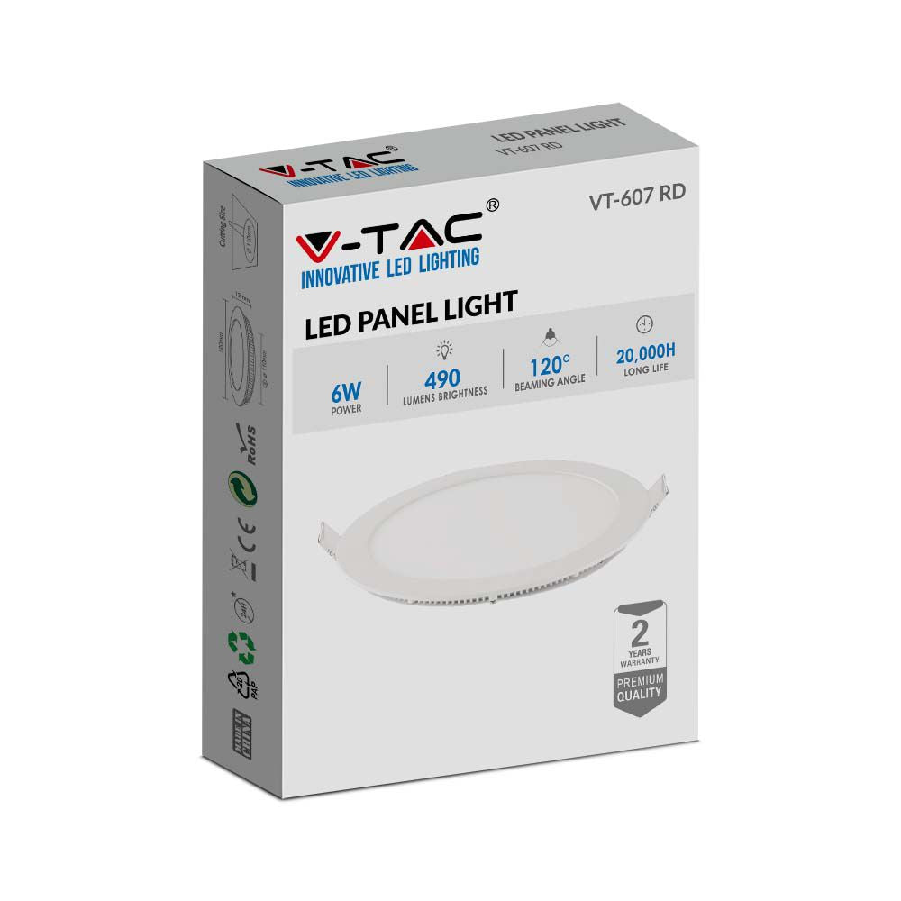 6W Panel LED / Barwa:2700K / Okrągła