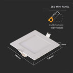 6W Panel LED / Barwa:6400K / Kwadratowa