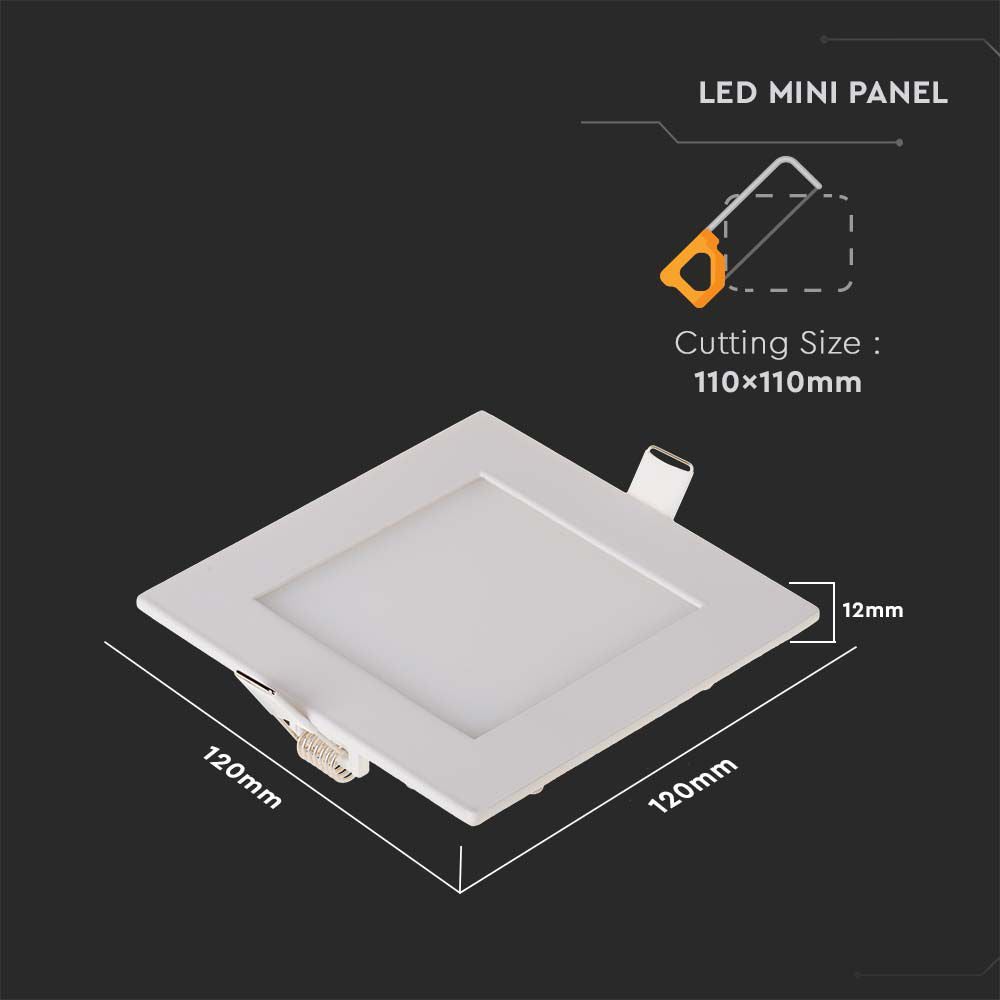 6W Panel LED / Barwa:6400K / Kwadratowa