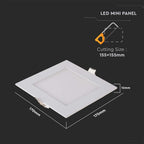 12W Panel LED / Barwa:2700K / Kwadratowa