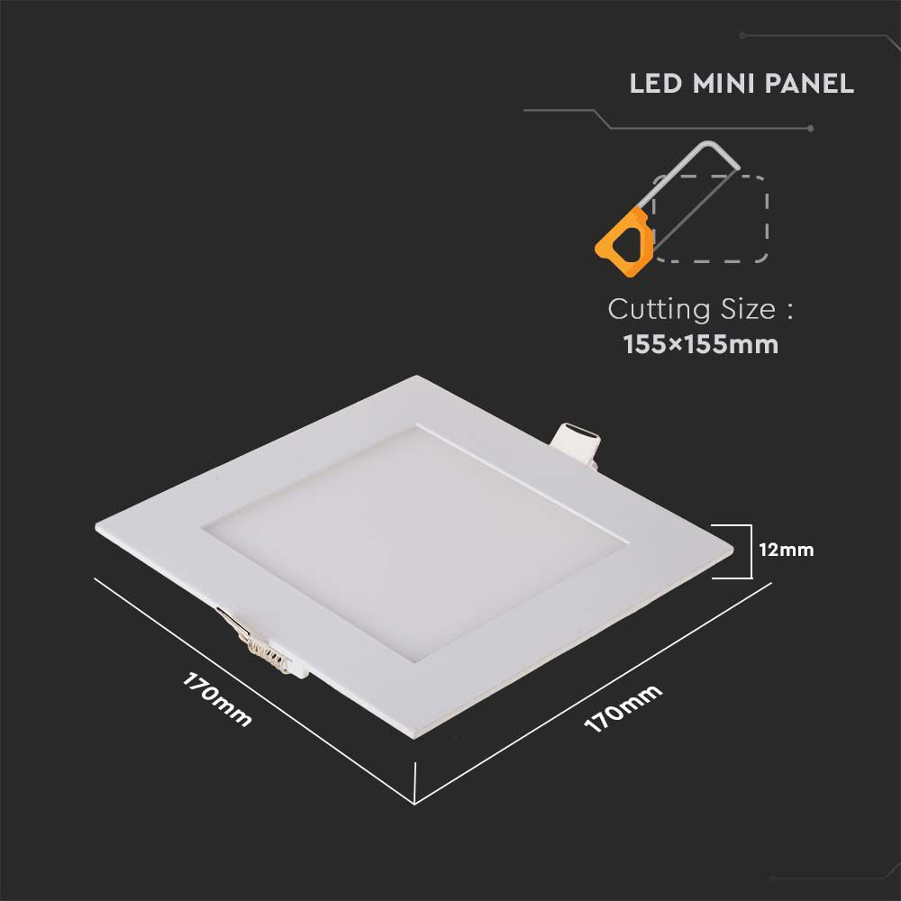 12W Panel LED / Barwa:2700K / Kwadratowa