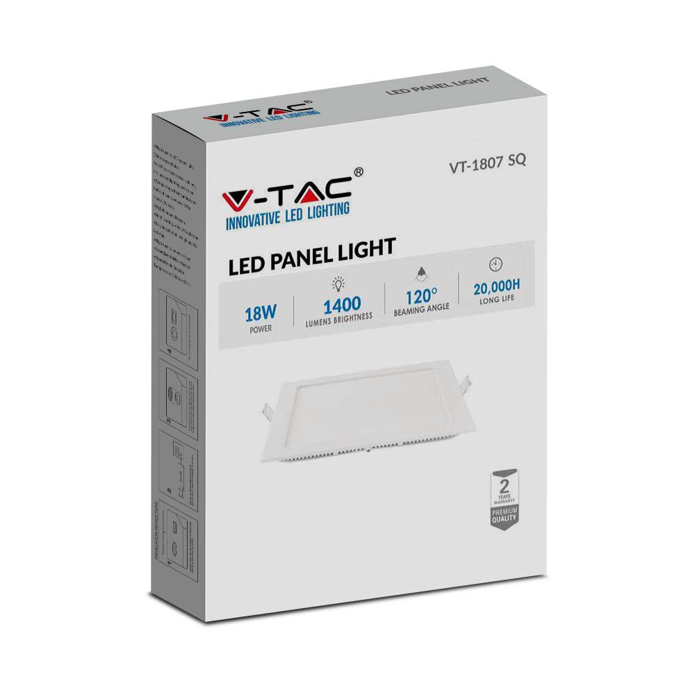 18W Panel LED / Barwa:2700K / Kwadratowa