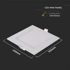 18W Panel LED / Barwa:6400K / Kwadratowa