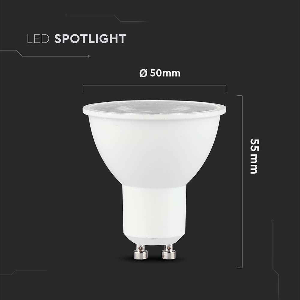 4.5W GU10 Żarówka LED / Chip SAMSUNG / Barwa:6400K / Trzonek: GU10