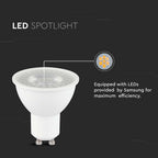 4.5W GU10 Żarówka LED / Chip SAMSUNG / Barwa:6400K / Trzonek: GU10