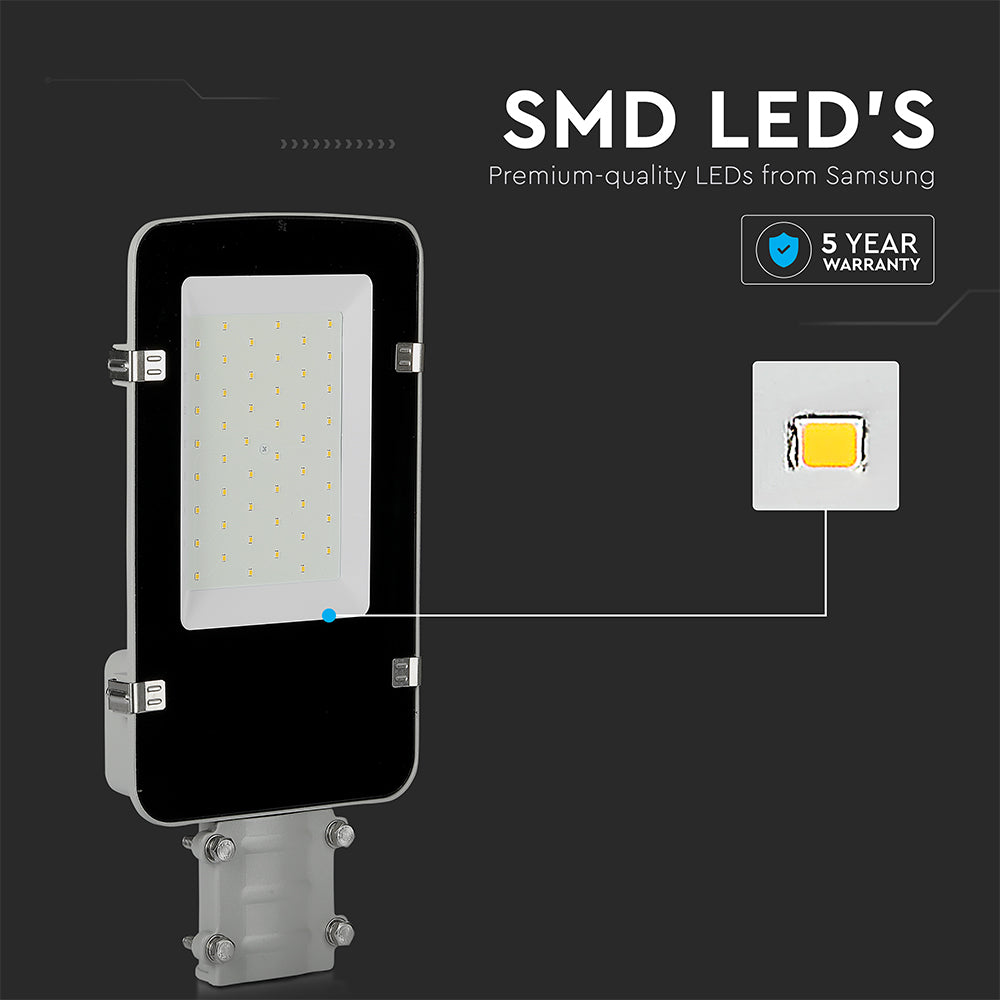 30W Lampa uliczna LED / Chip SAMSUNG / Barwa:4000K / Obudowa: Szara