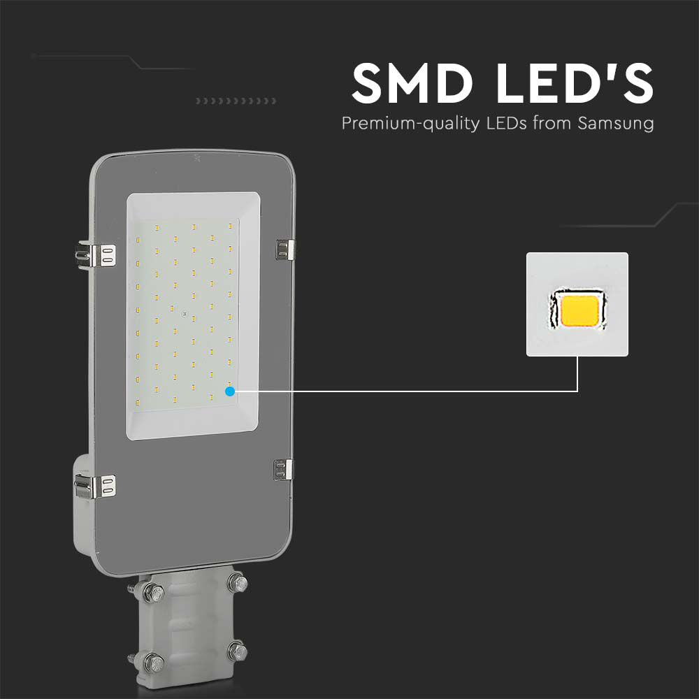 30W Lampa uliczna LED / Chip SAMSUNG / Barwa:6500K / Obudowa: Szara