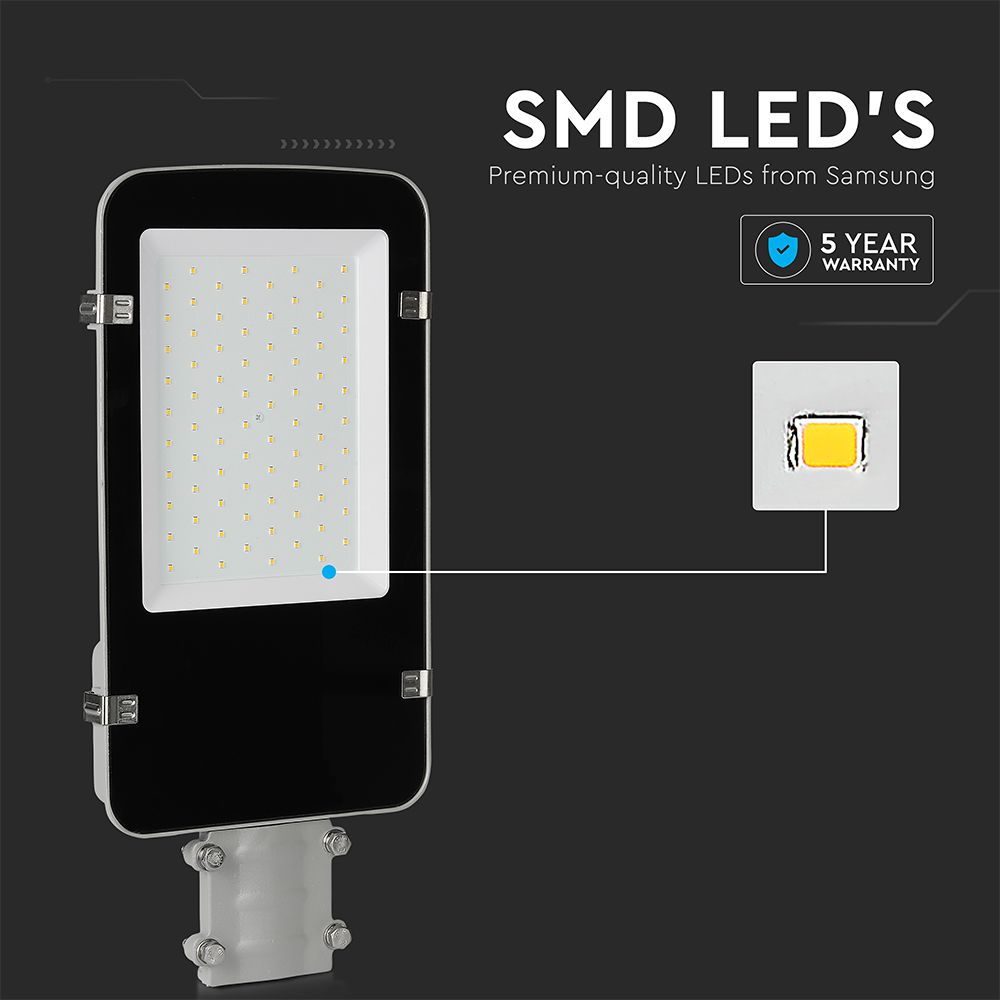 50W Lampa uliczna LED / Chip SAMSUNG / Barwa:4000K / Obudowa: Szara