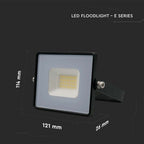 20W Naświetlacz LED SMD / Barwa:3000K / Obudowa: Czarna