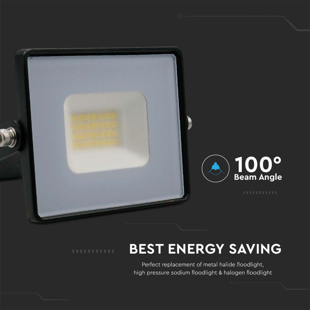 20W Naświetlacz LED SMD / Barwa:3000K / Obudowa: Czarna