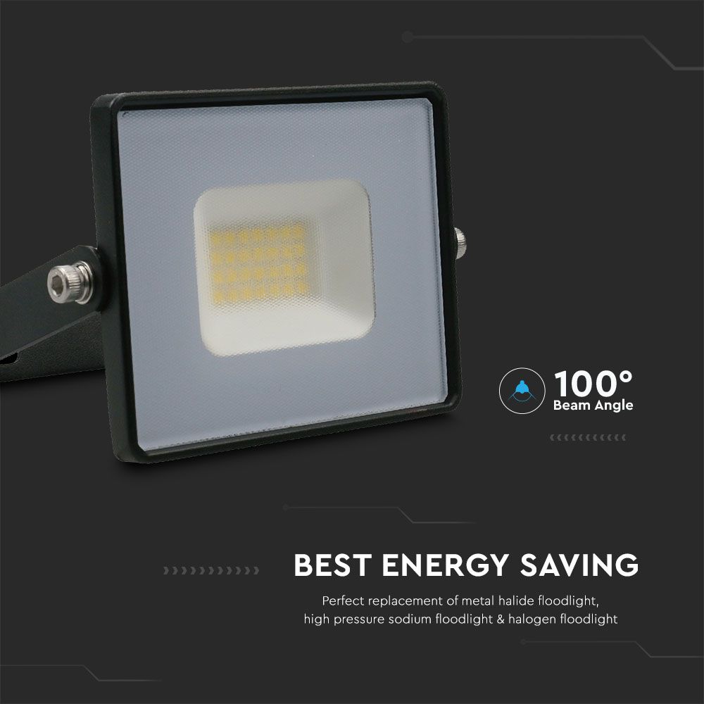 20W Naświetlacz LED SMD / Barwa:6500K / Obudowa: Czarna