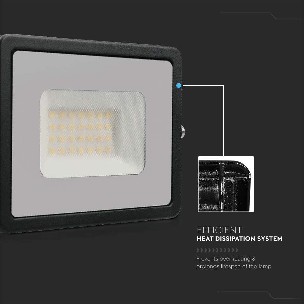 30W Naświetlacz LED SMD / Barwa:3000K / Obudowa: Czarna