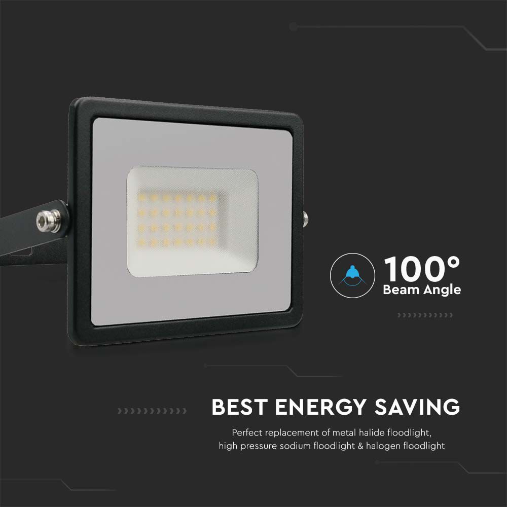 30W Naświetlacz LED SMD / Barwa:3000K / Obudowa: Czarna