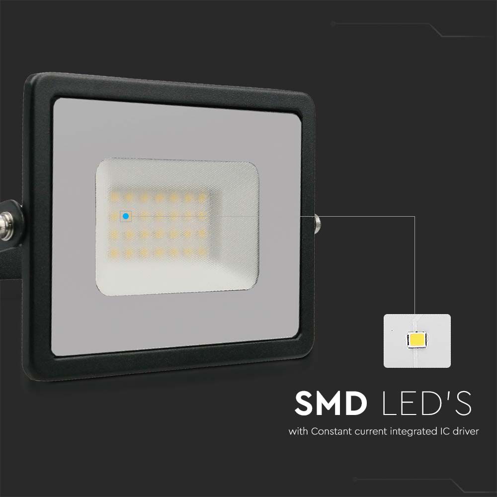 30W Naświetlacz LED SMD / Barwa:4000K / Obudowa: Czarna