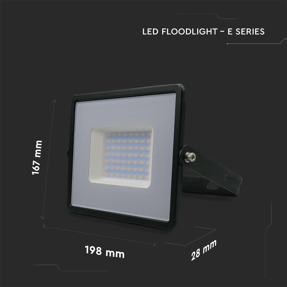50W Naświetlacz LED SMD / Barwa:3000K / Obudowa: Czarna