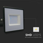 50W Naświetlacz LED SMD / Barwa:6500K / Obudowa: Czarna