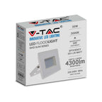 50W Naświetlacz LED SMD / Barwa:3000K / Obudowa: Biała