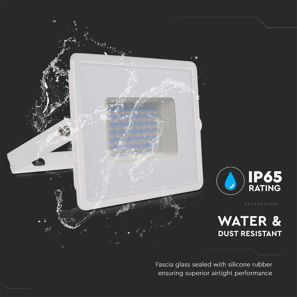 50W Naświetlacz LED SMD / Barwa:4000K / Obudowa: Biała