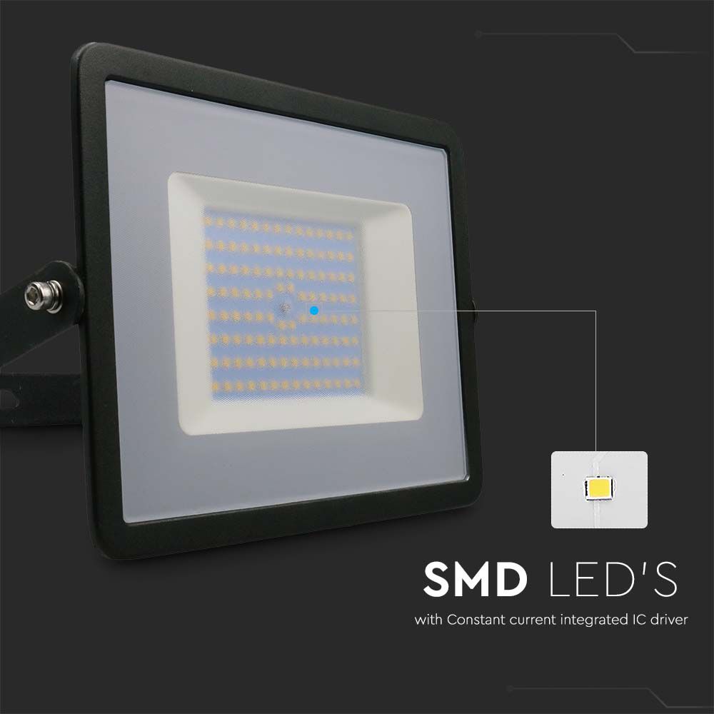 100W Naświetlacz LED SMD / Barwa:3000K / Obudowa: Czarna