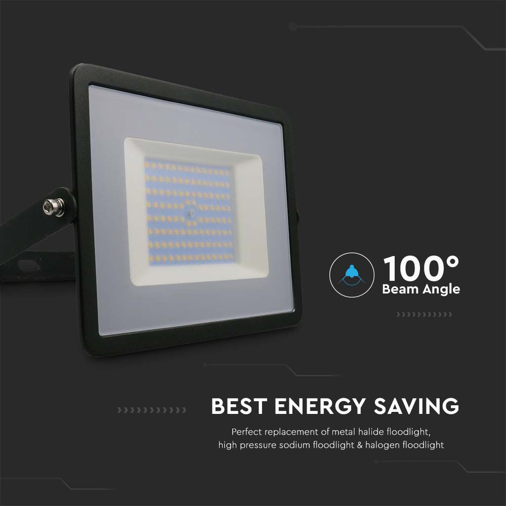 100W Naświetlacz LED SMD / Barwa:6500K / Obudowa: Czarna