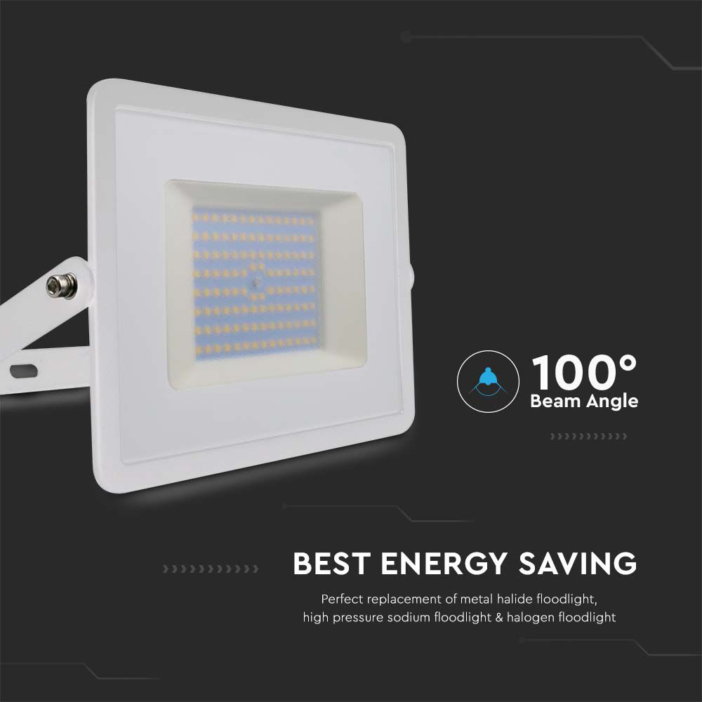 100W Naświetlacz LED SMD / Barwa:4000K / Obudowa: Biała