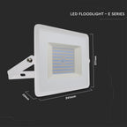 100W Naświetlacz LED SMD / Barwa:6500K / Obudowa: Biała