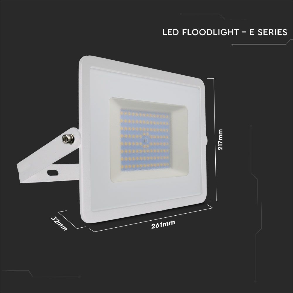 100W Naświetlacz LED SMD / Barwa:6500K / Obudowa: Biała