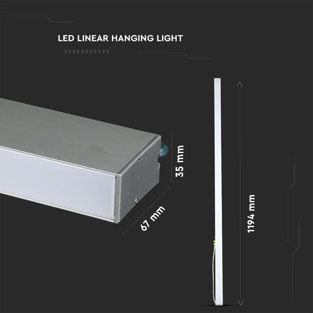 40W Lampa Liniowa LED / Chip SAMSUNG / Barwa:6400K / Obudowa: Srebrna